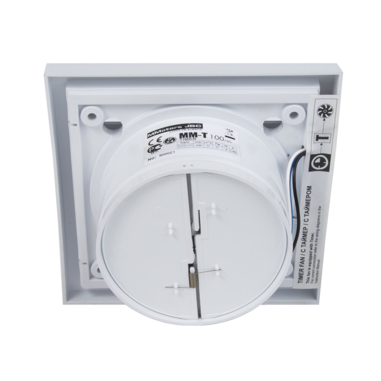 Ultra-thin fan MM 100, 60 m³ / h, white, with timer & check valve